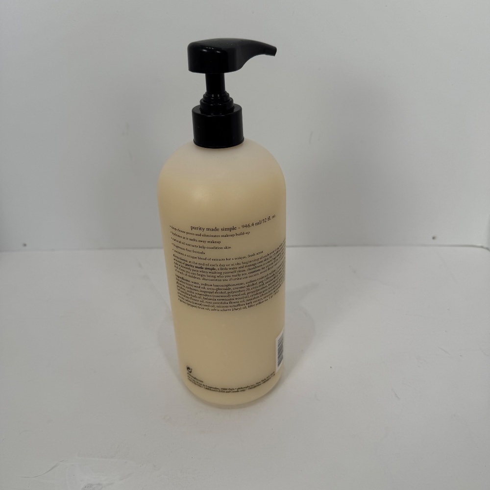 PHILOSOPHY Purity One-Step Facial Cleanser with Pump (947 ml/ 32 fl.oz) And 8 oz - Picture 5 of 7